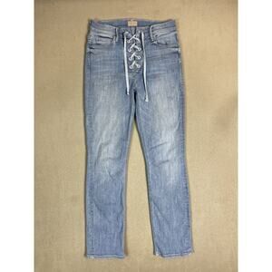 Mother Jeans Womens 26 Blue The Lace Up‎ Dazzler Ankle Mid Rise Stretch Denim